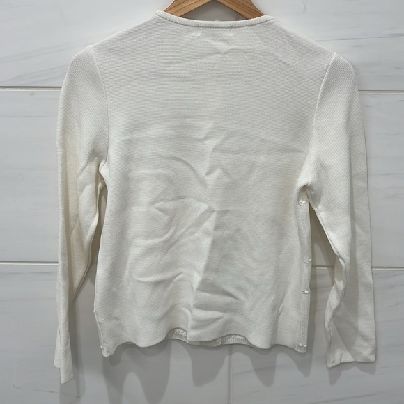 Pierre Cardin Signe | Vintage White Button Up Cardigan - Size 40/Small - Picture 8 of 8